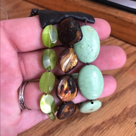 Fossil Leather and Beads Bracelet - Picture 2 of 4